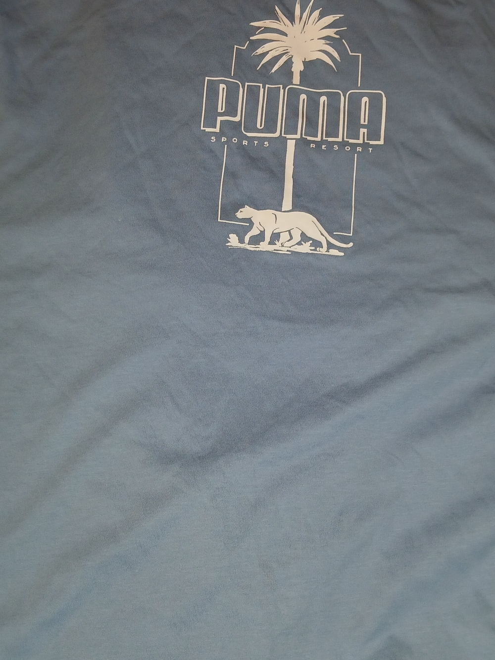 PUMA Blue Palm Tree Graphic Tee